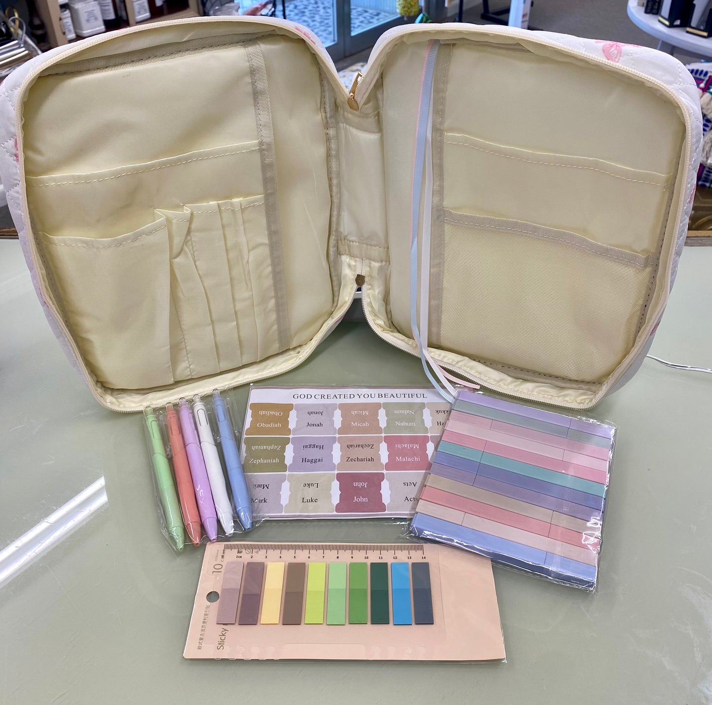 Quilted Bible Cover - Blue Floral