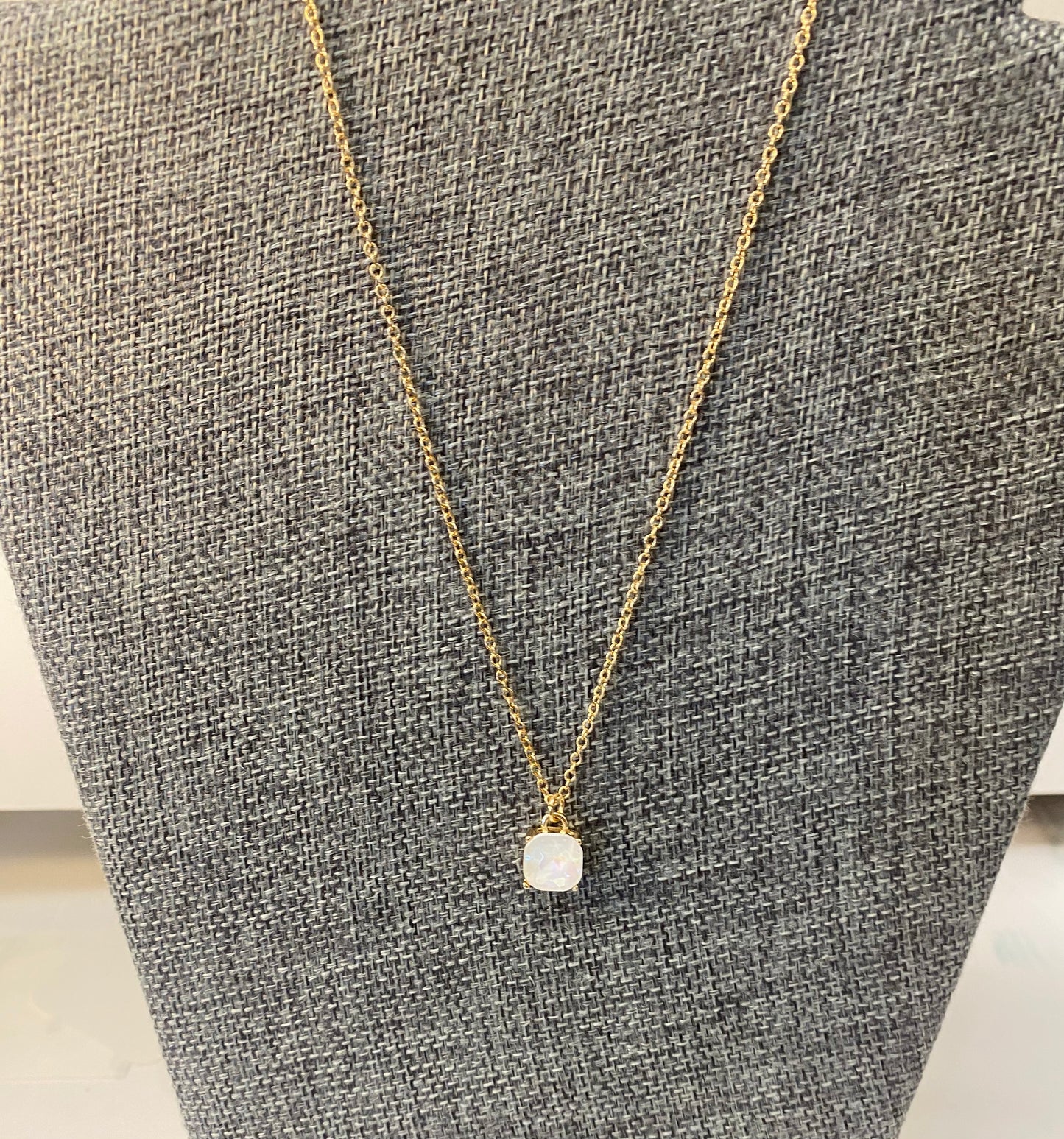 White AB Stone Gold Necklace