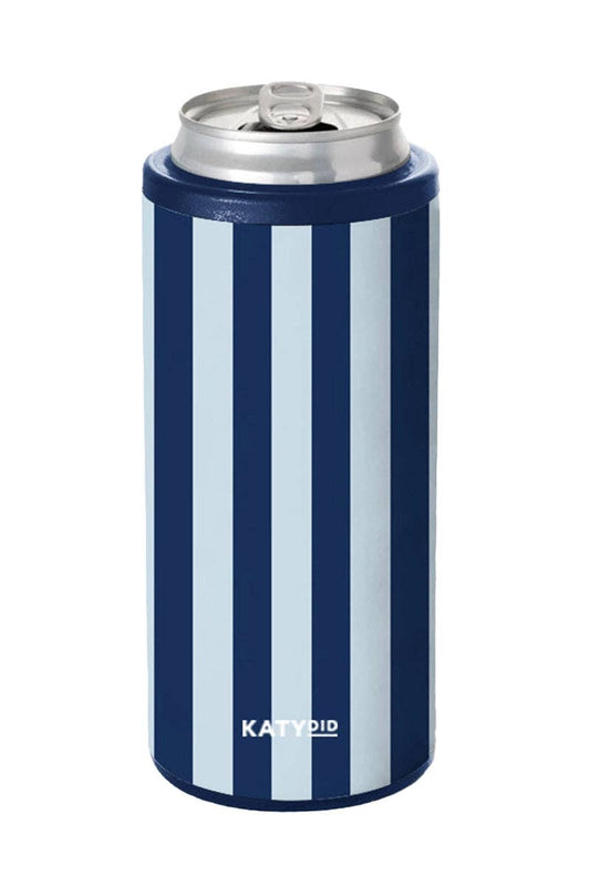 Light Blue and Navy Can Insulator: Light Blue and Navy