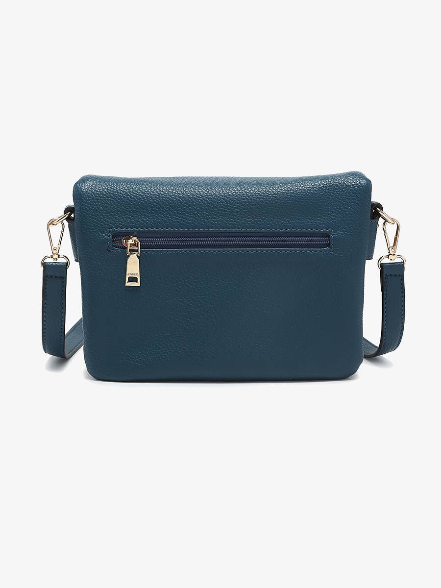 Aubree Flapover Multi-compartment Crossbody Bag: Prussian Blue   Jen & Co.