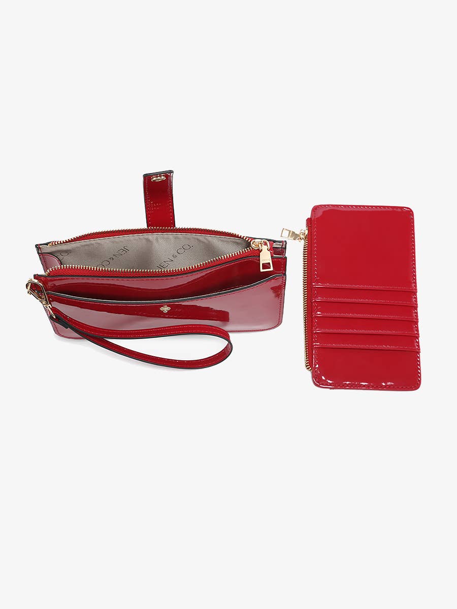 Jackie Clutch/Wallet w/ Wristlet: Brown  Jen & Co.