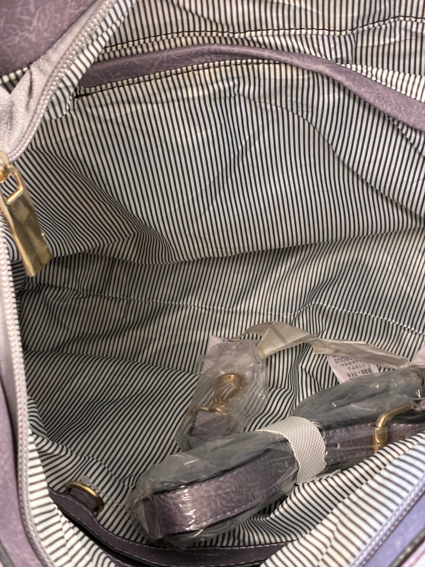 Lavender Faux Leather Crossbody with Side Rope Accents