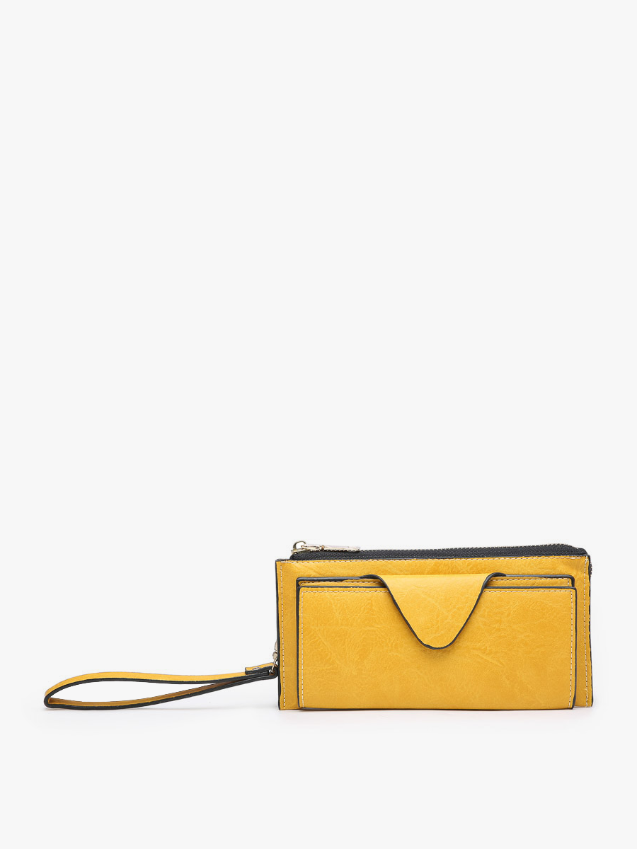 Kyla RFID Wallet w/ Snap Closure: Coffee