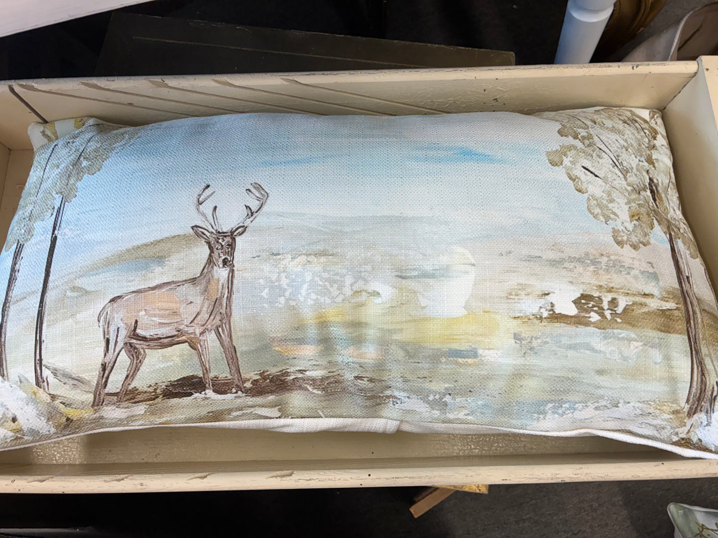 14x25 Deer in Field Lumbar Pillow