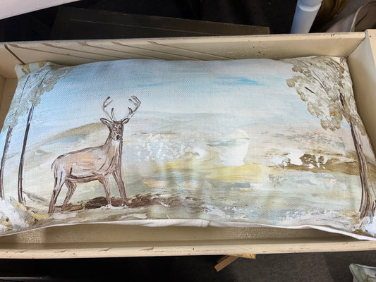 14x25 Deer in Field Lumbar Pillow