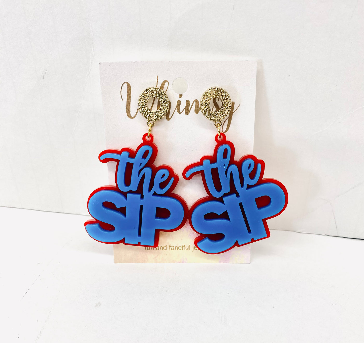 “The Sip”  Ole Miss Earrings  /  Whimsy Jewels