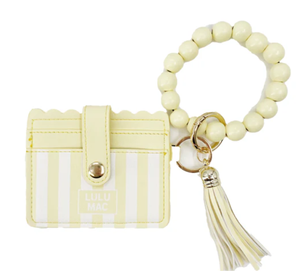 LULU MAC Beaded Wristlet ID Wallet