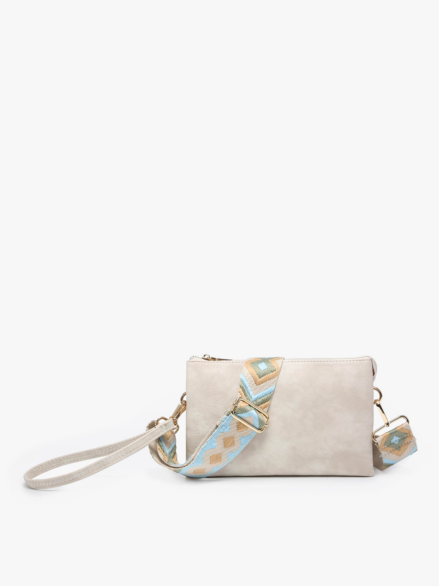 Jen & Co. Izzy Crossbody w/ Guitar Strap: Off White