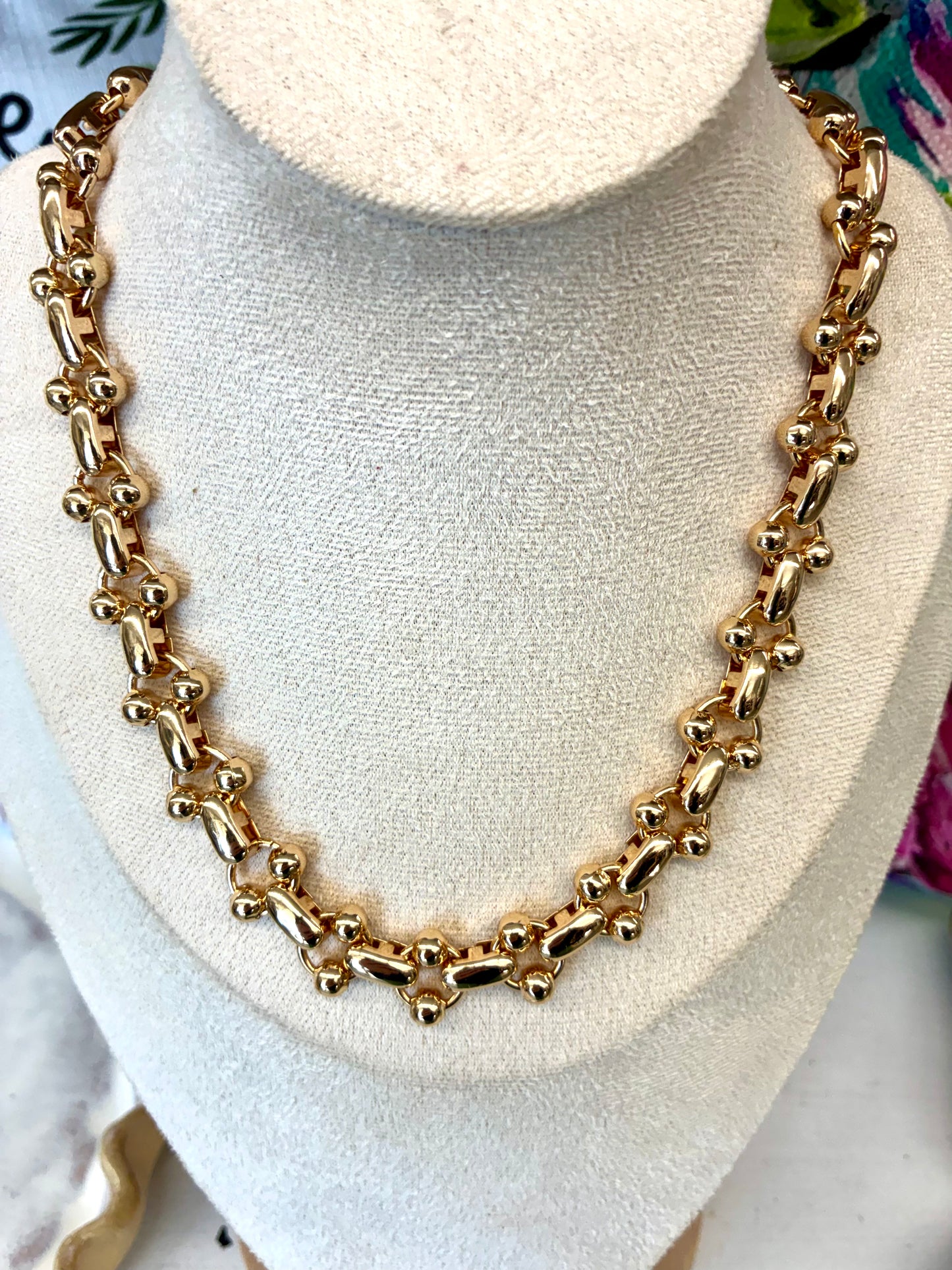 Dupe Necklace Multi Link Necklace With Ball Detail