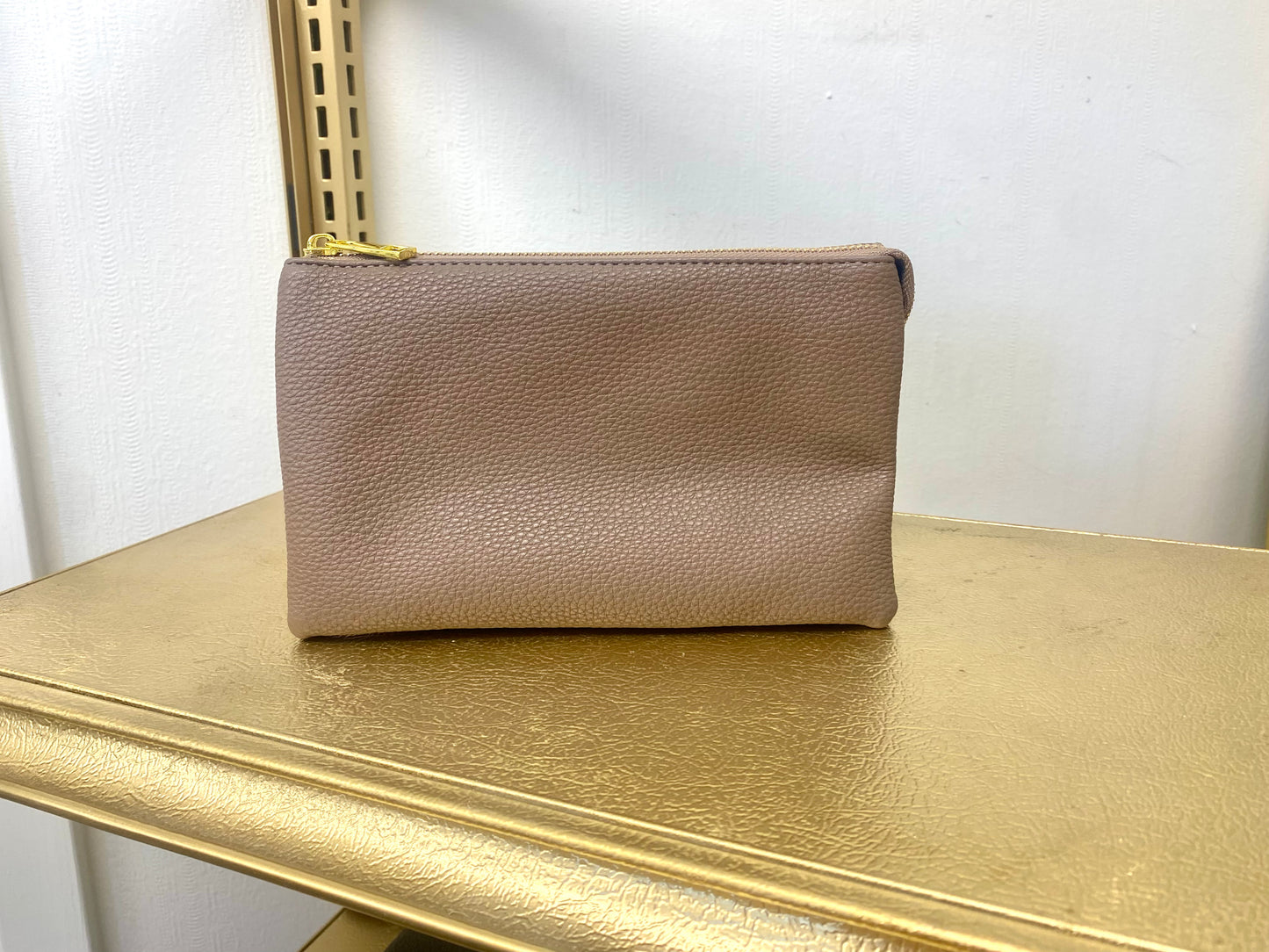 Faux Leather 3-Compartment Wrislet/Crossbody