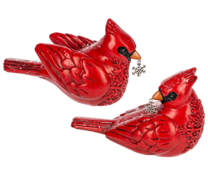 Cardinal with Snowflake Figurine