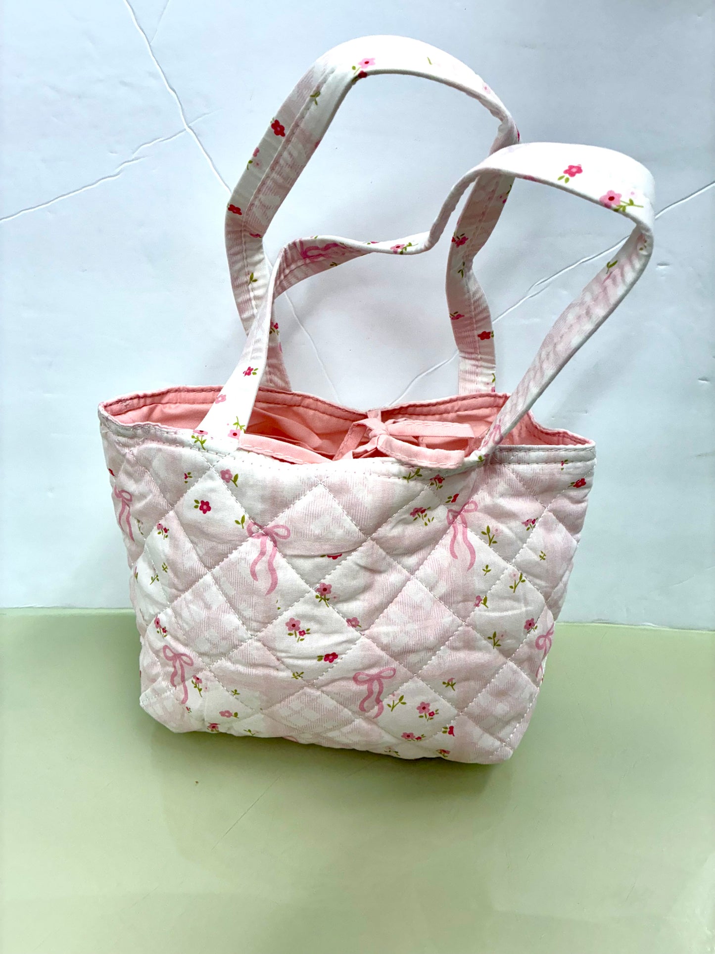 Small Quilted Tie Tote Bags