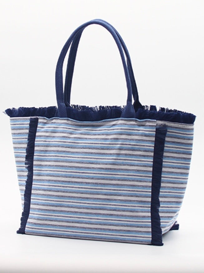 Seaside Breeze Striped Tote Bag