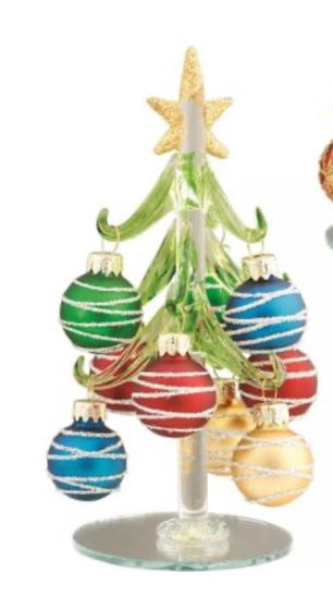 Green Glass Tree 6 Inch Assortment of 3 Styles