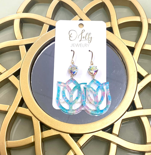 O’Lolly Tulip Earrings with AB Stone