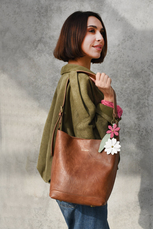 Liza 2 in 1 Bucket bag: Brown - Liz Soto