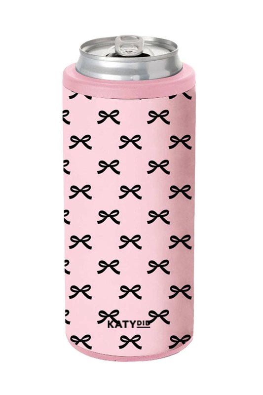 Mini Bows Wholesale Can Cooler Insulator: Light Pink