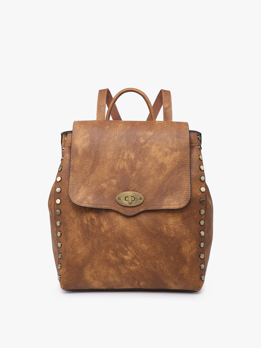 Bex Distressed Backpack: Brown  Jen & Co.