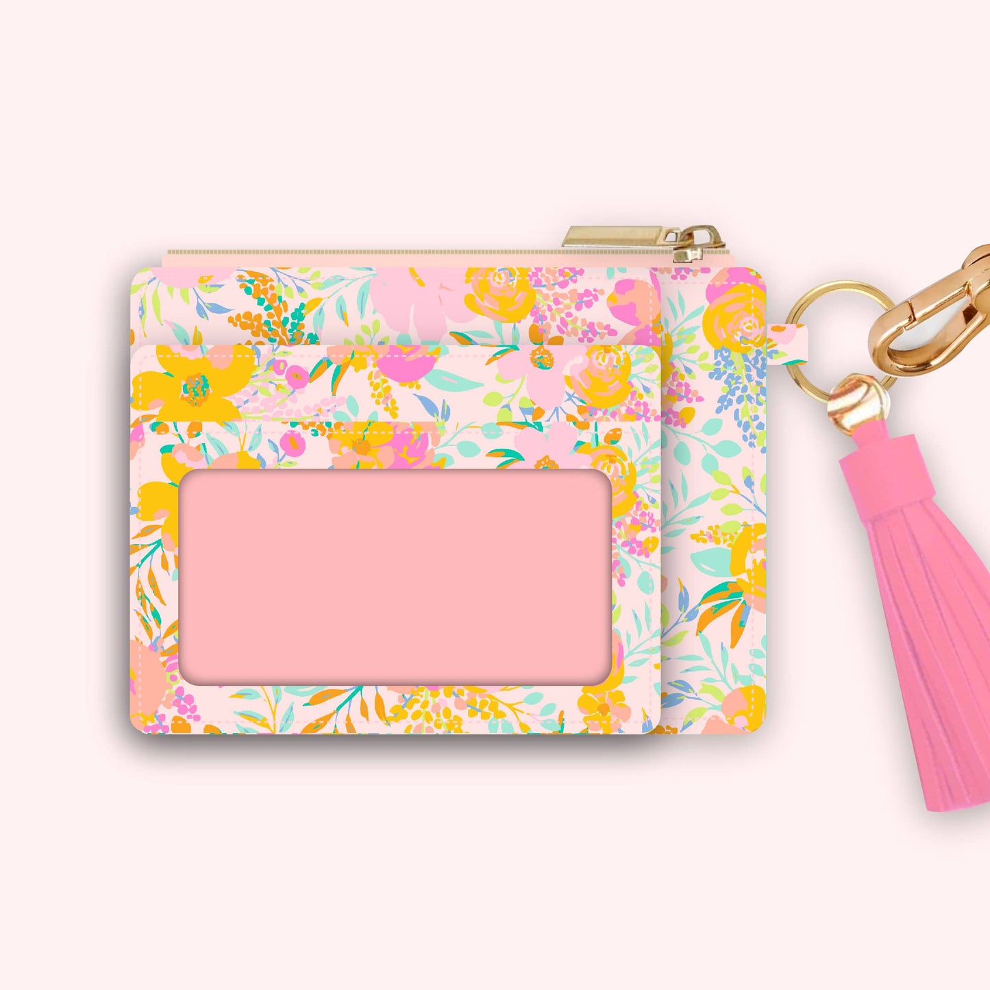 Wallet Keychain | Blush Rainbow Posies