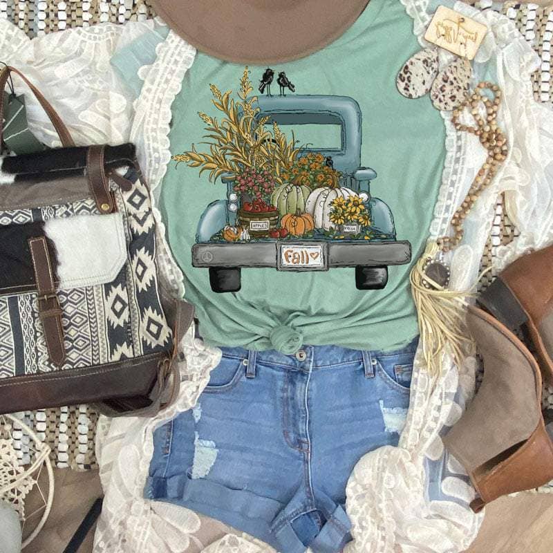Fall Vintage Truck Tee: S