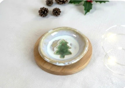Tiny Christmas Tree Dish 3.5” - Tab Boren Pottery #204