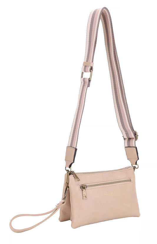Liz Soto Chloe 3317 cross body or wristlet: Almond