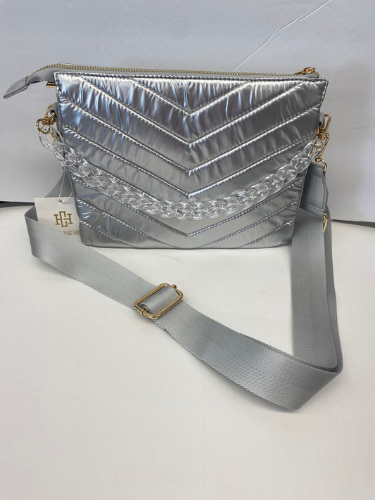 Caroline Hill Silver Quilted Crossbody