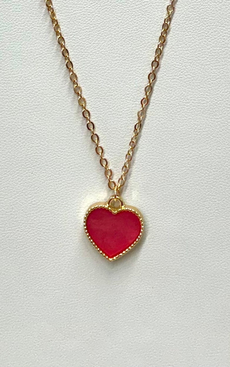 Viola Heart Shaped Necklace Gold Chain