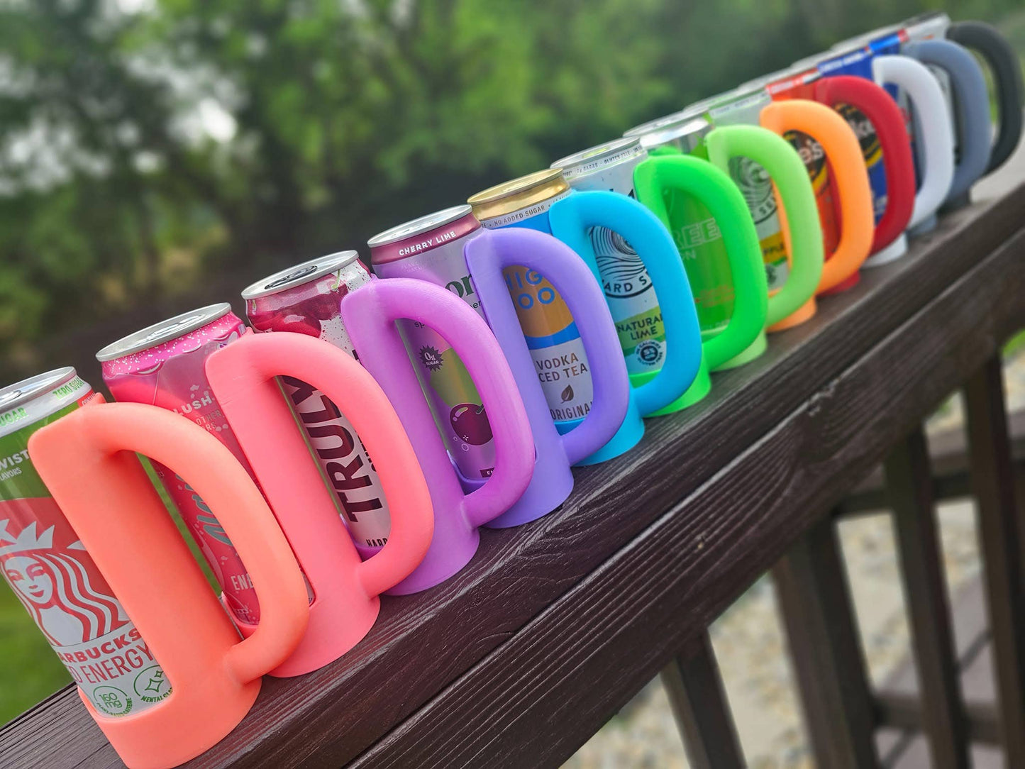 12 oz Slim Can Holder Handle Redbull, Alani Nu, White Claw: Green- Glows Green