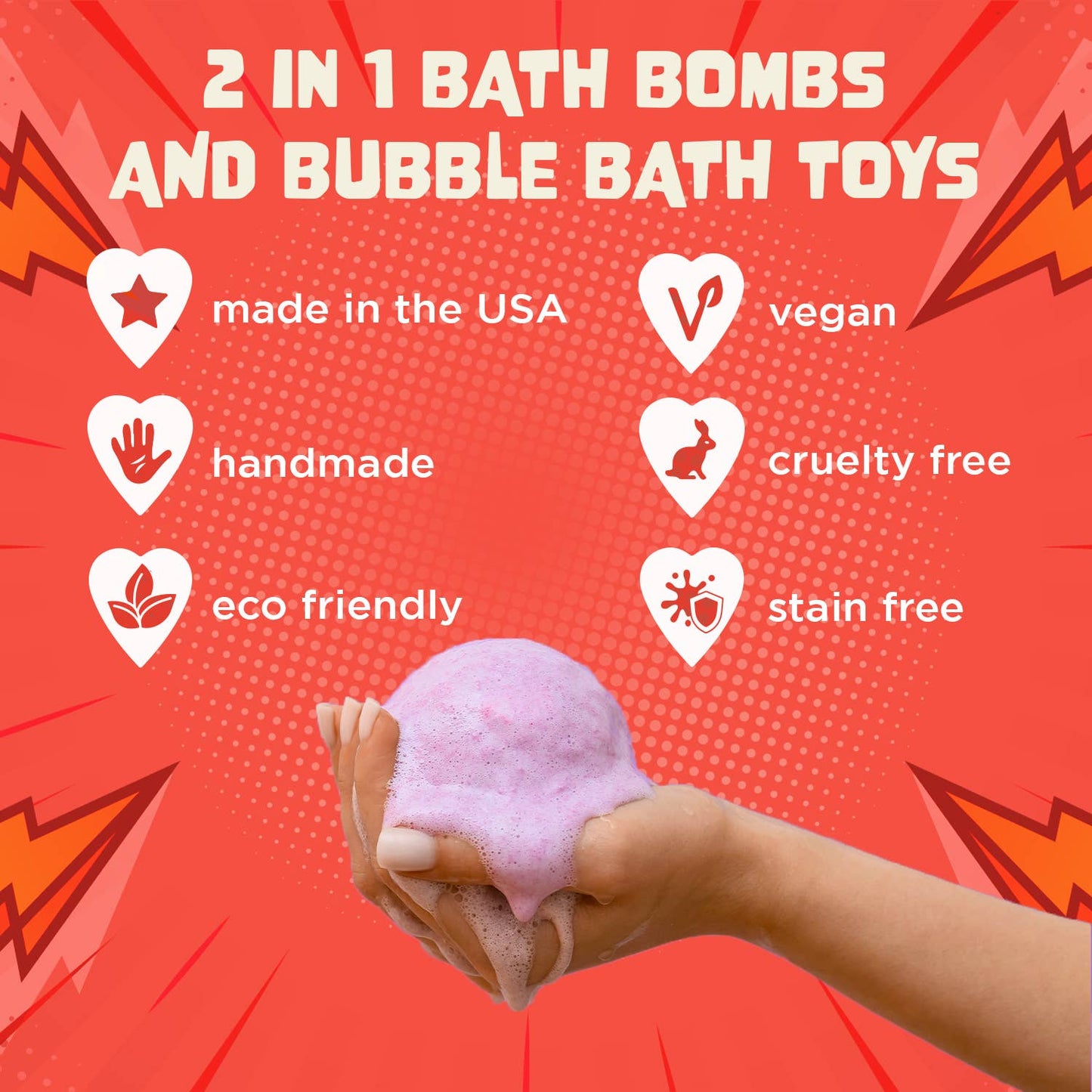 Superhero Kids Bath Bombs Gift Set with Toys Inside – 1 Pack