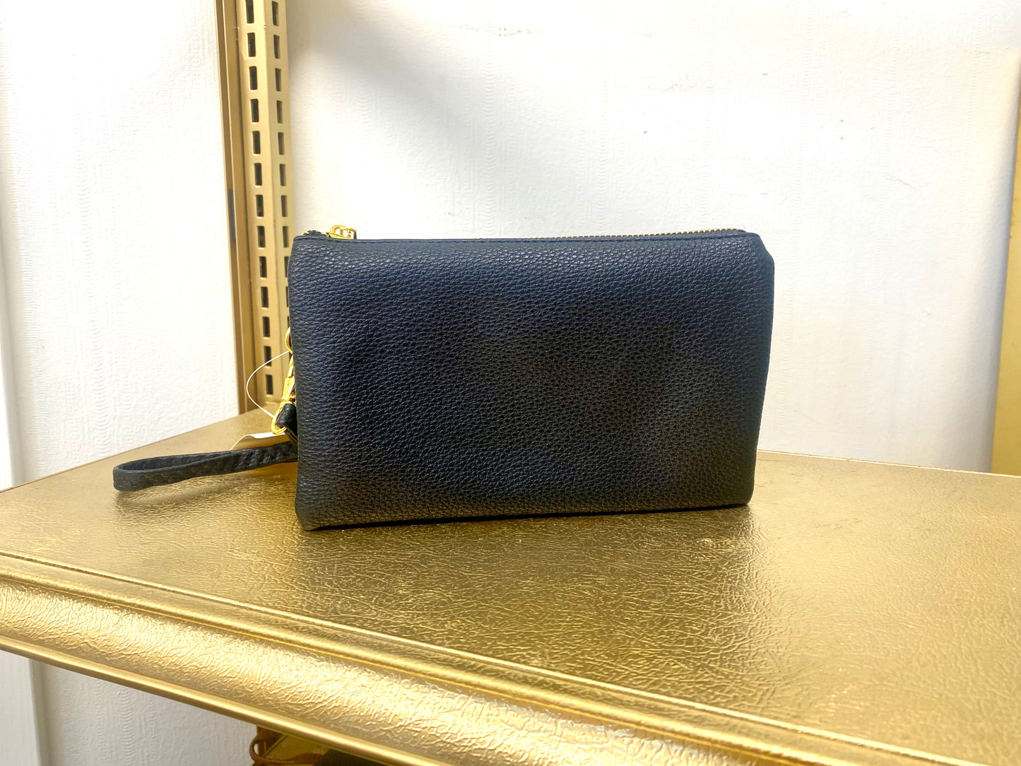 Faux Leather 3-Compartment Wrislet/Crossbody