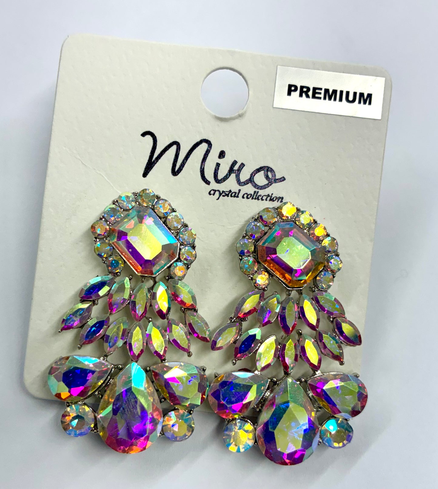 AB Teardrop Rhinestone Earrings