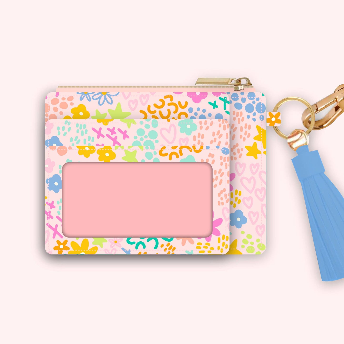 Wallet Keychain | Blush Rainbow Garden