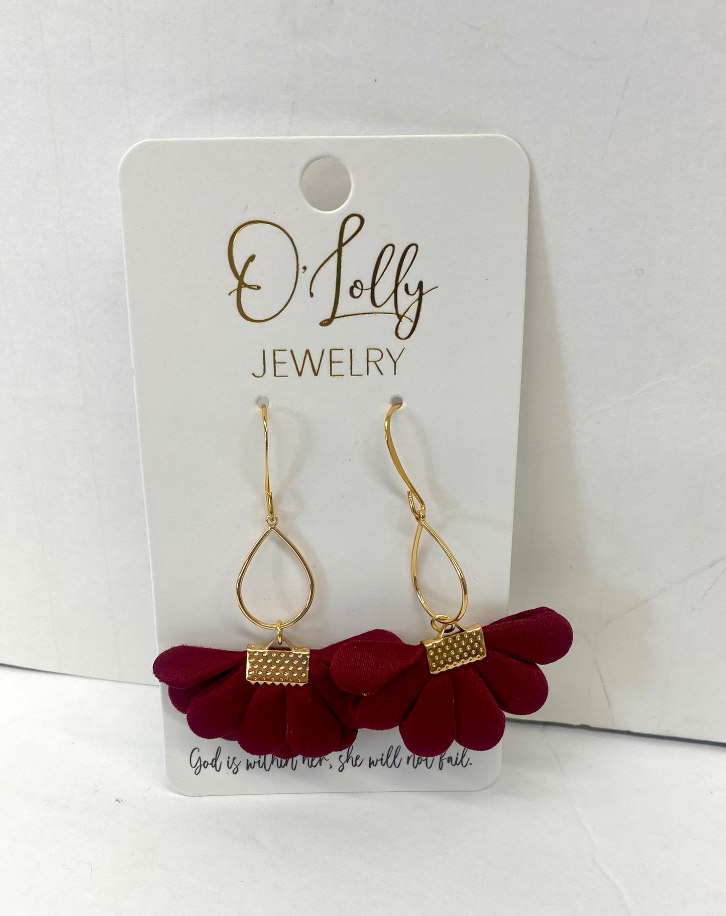 O’Lolly Marley Earrings- Maroon & Gold