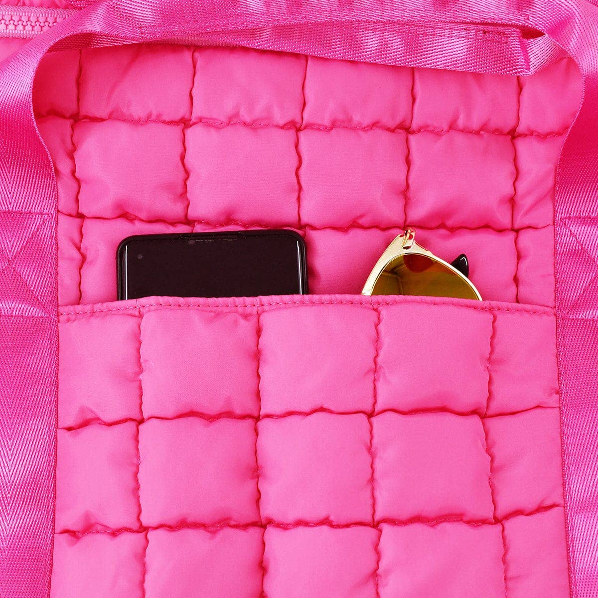 Quilted Puffer Weekender/Duffel Bag: Teal