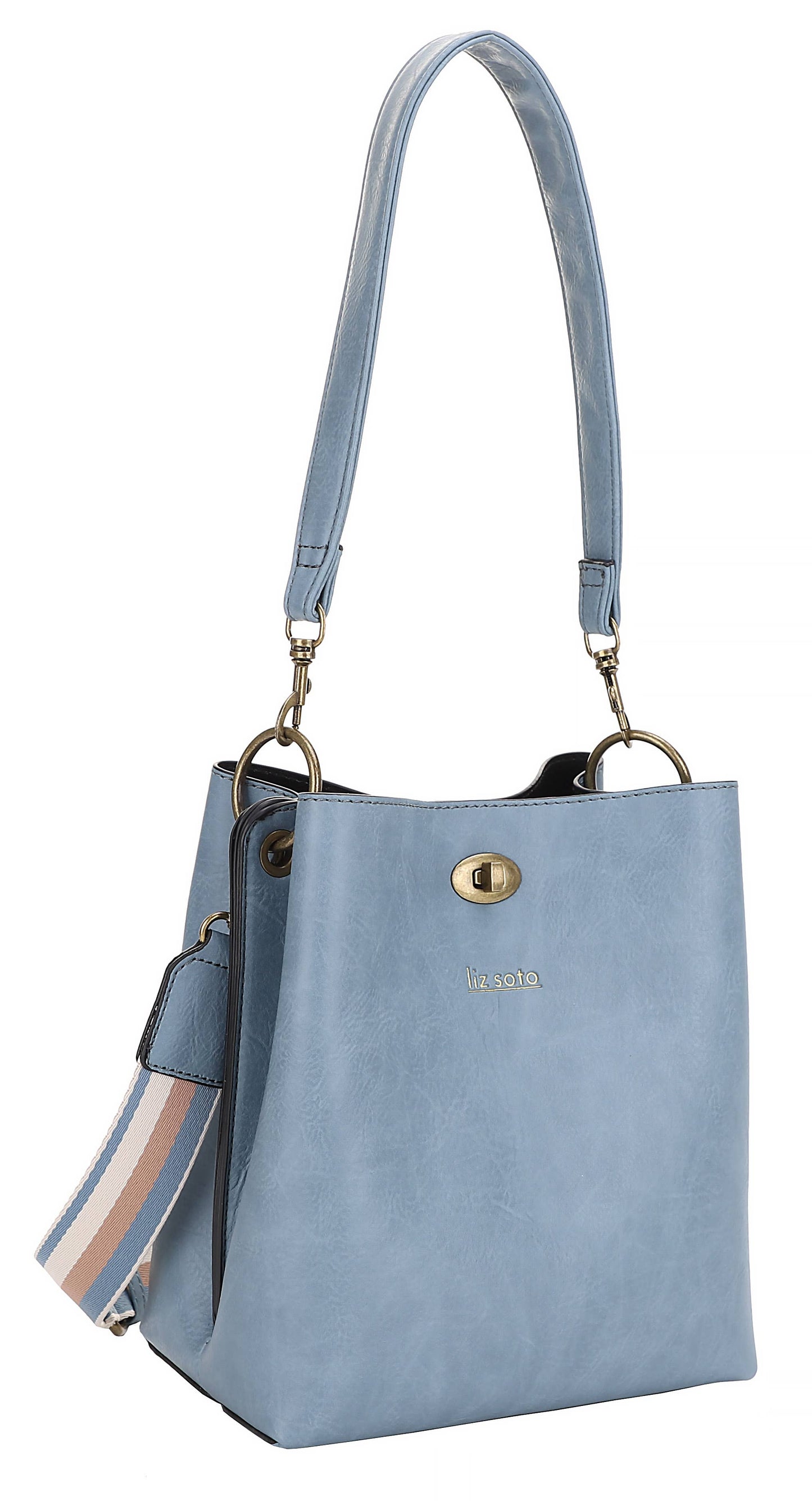 Liz Soto Lola 3316 cross body/bucket bag: Almond