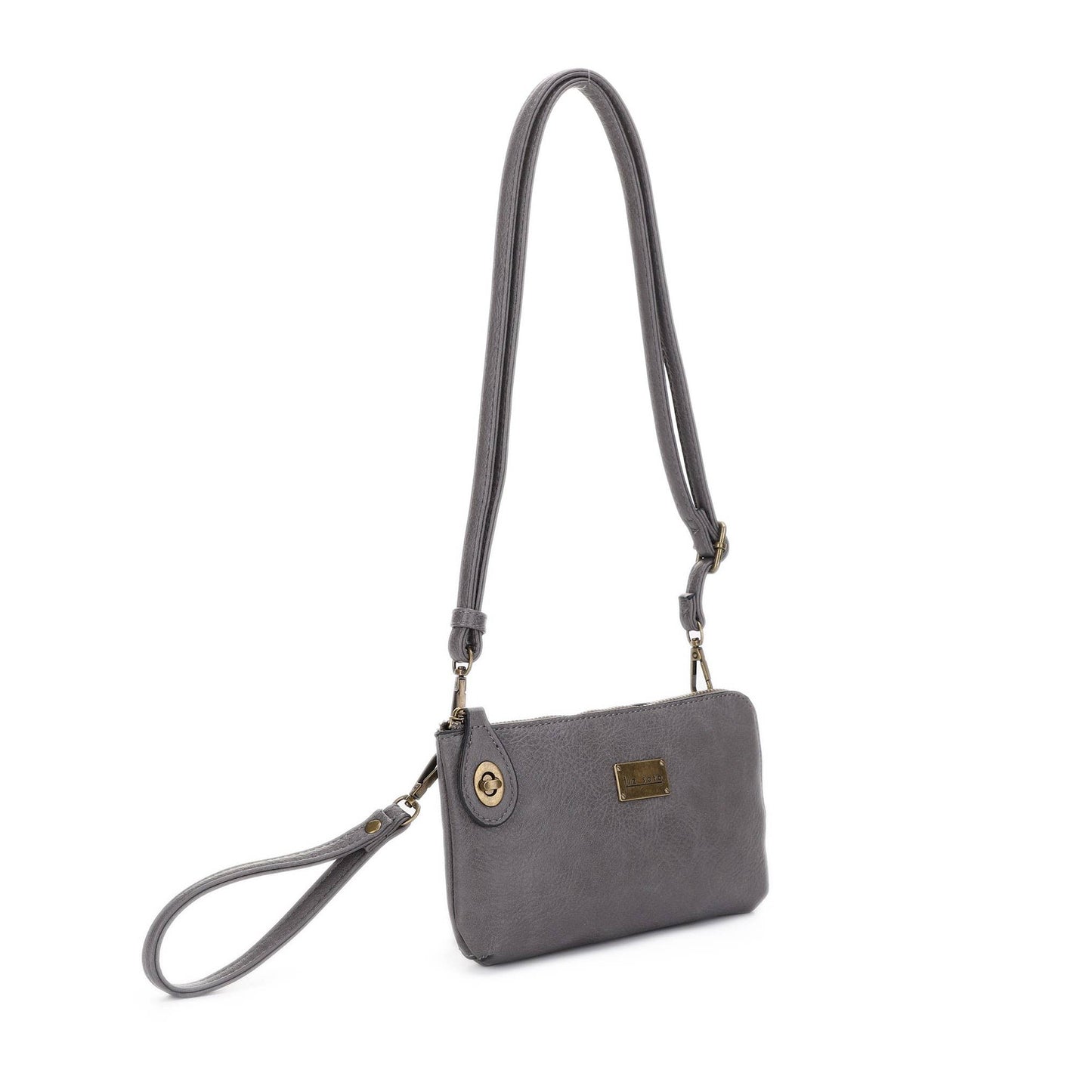 Tina 3307 cross-body, wallet, cell phone and wristlet: Grey / Cross body