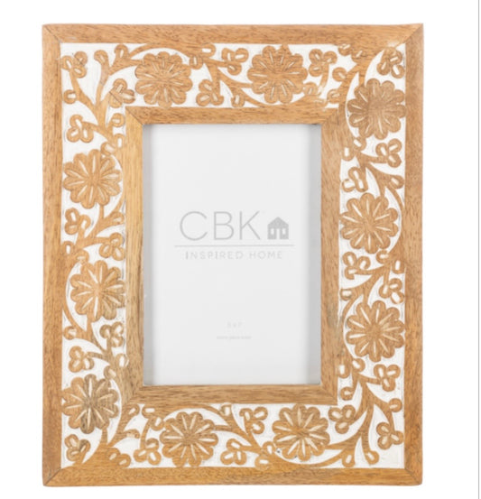Carved Flower 5x7 Frame