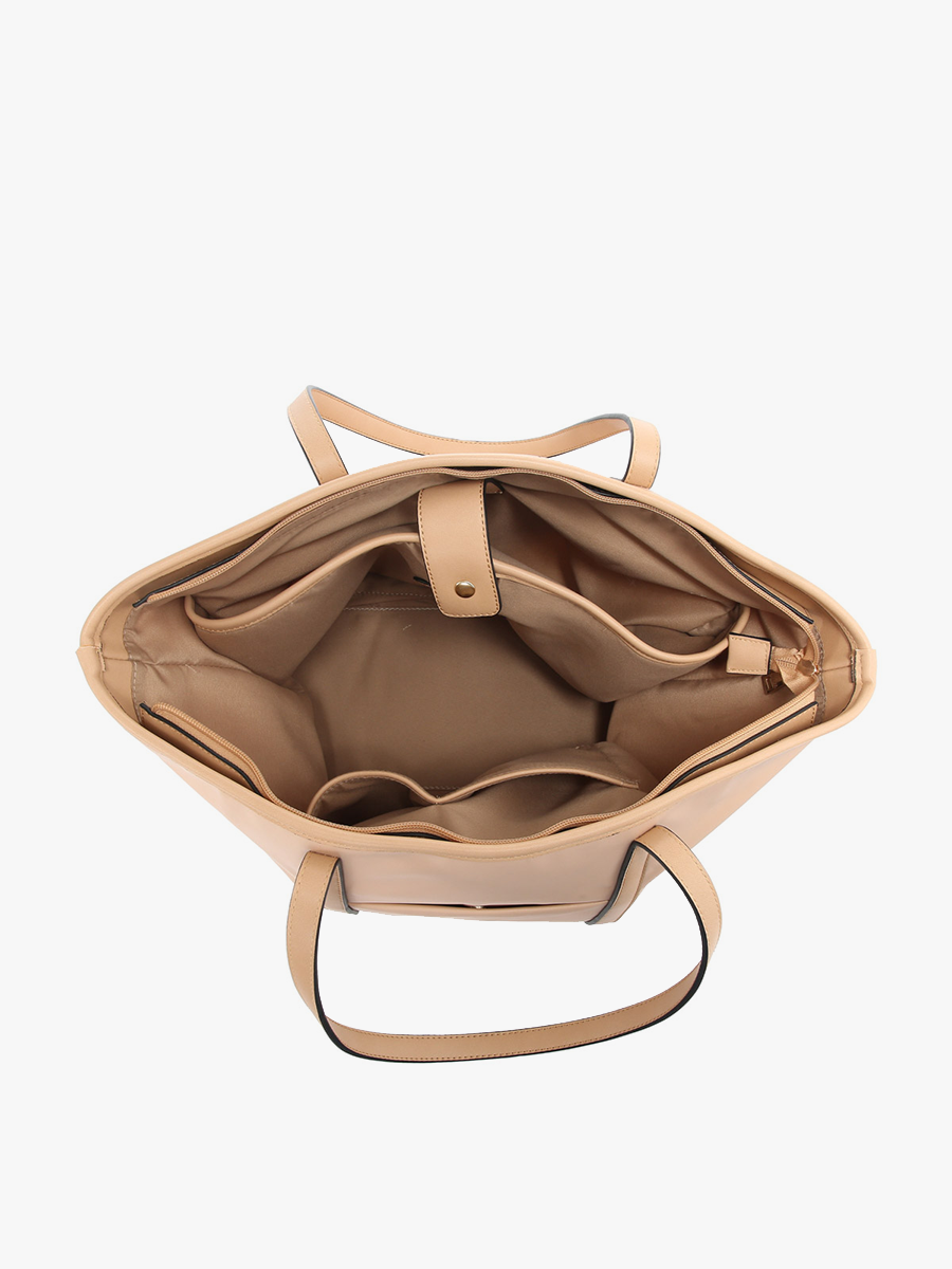 Jen & Co Scarlett Nylon Tote Bag: Tan or Gray