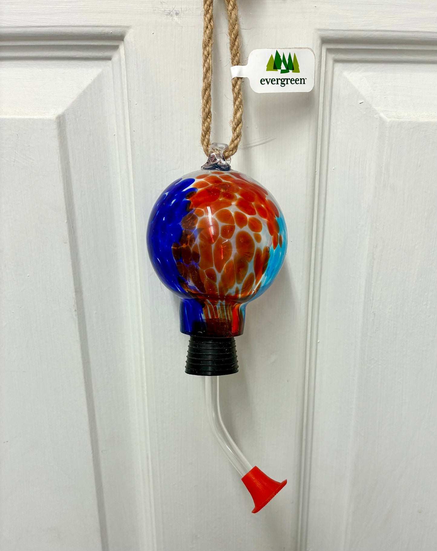 Pollinator Garden Bird Feeder, Swirl Glass Hanging Mini Hummingbird Feeder
