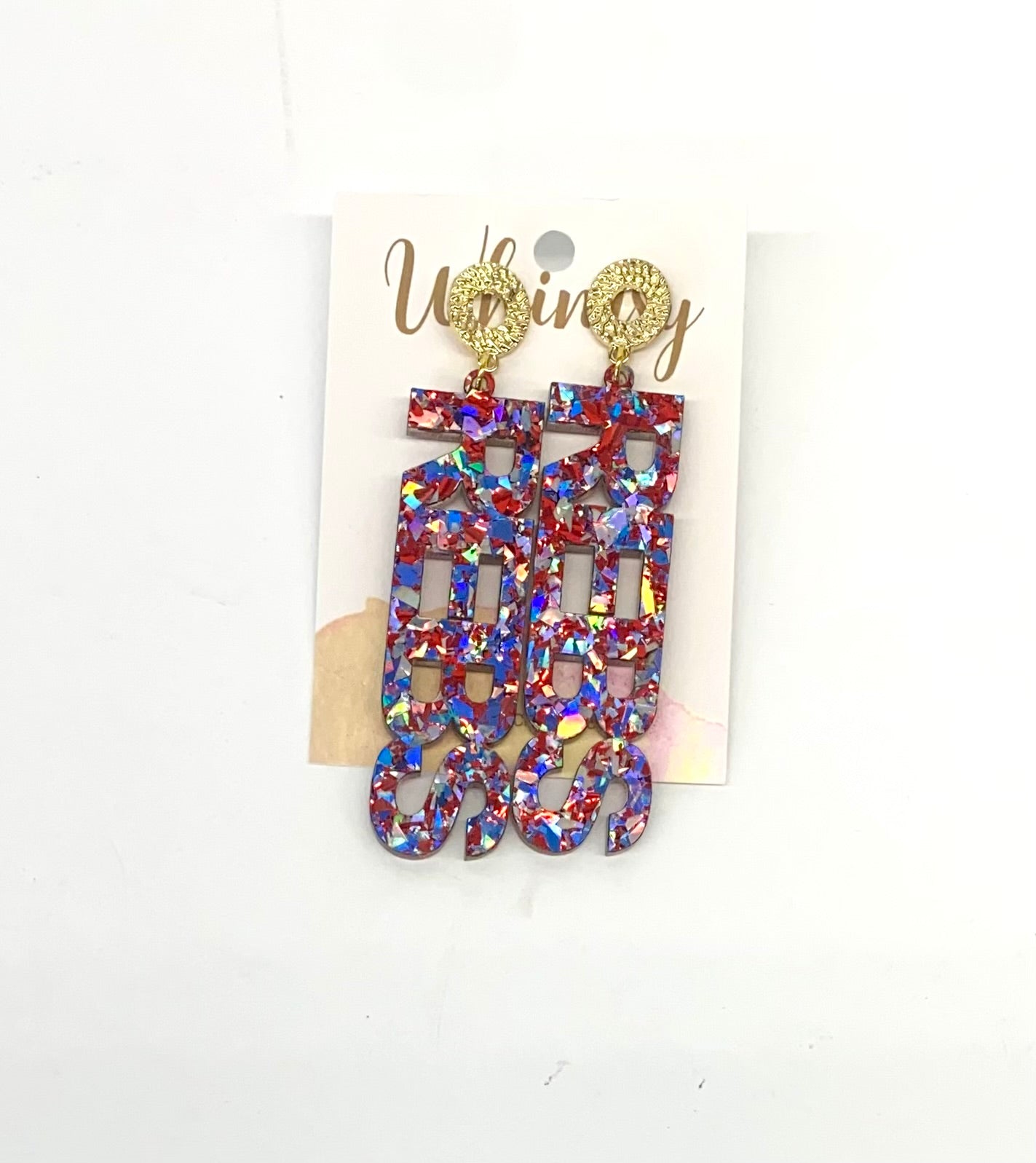 “REBS” Ole Miss Earrings with gold post /  Whimsy Jewels