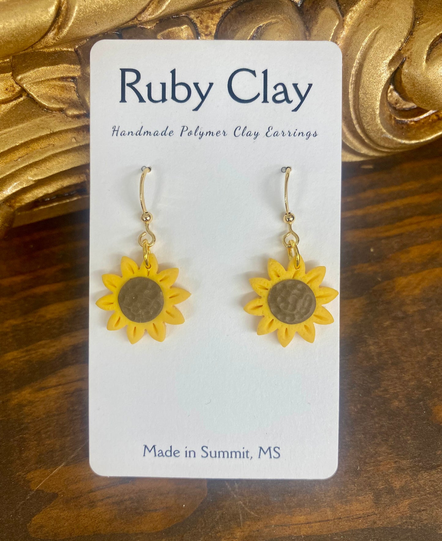 Polymer Clay Sunflower Earrings