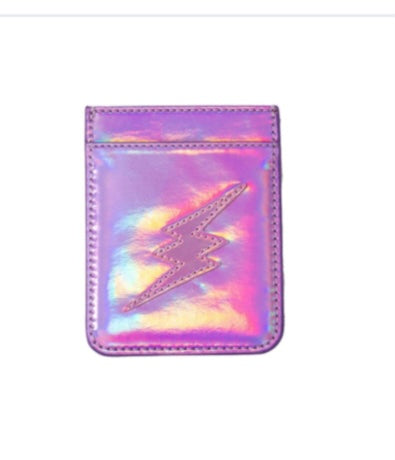 Iridescent Purple with Lavender Lightning Bolt Phone Wallet