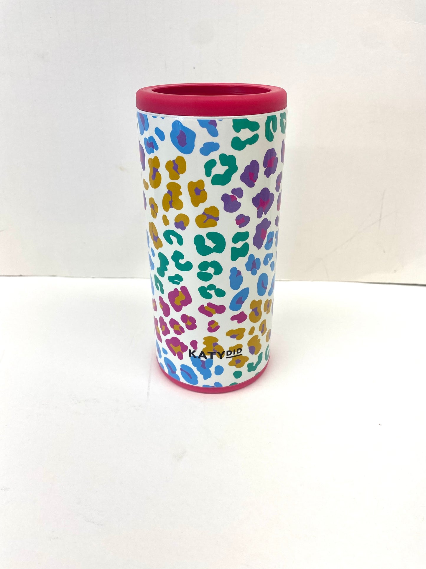 Katydid Pastel Leopard Slim Can Cooler 12 oz