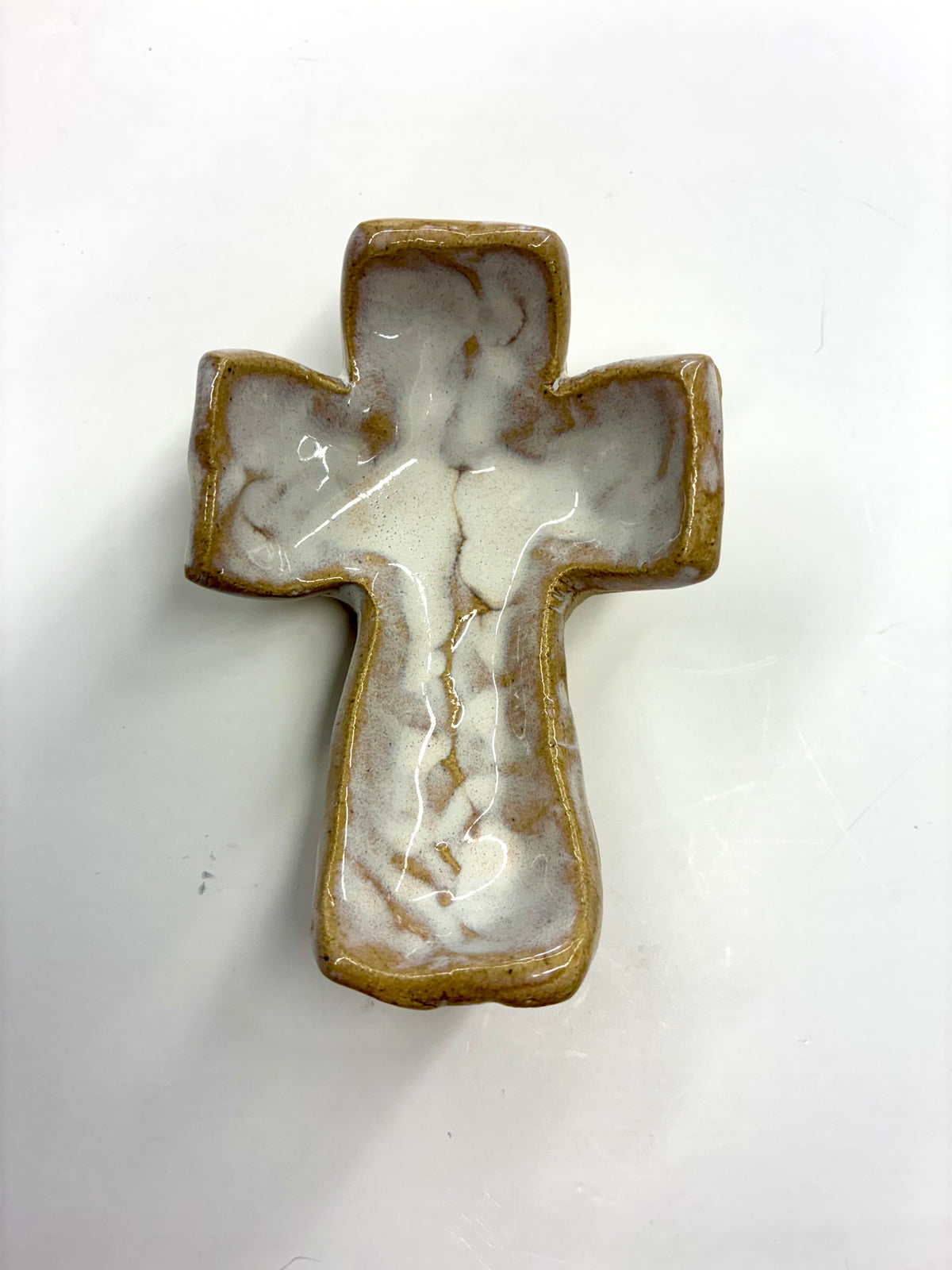 Prayer Cross  5x3” - Tab Boren Pottery #327