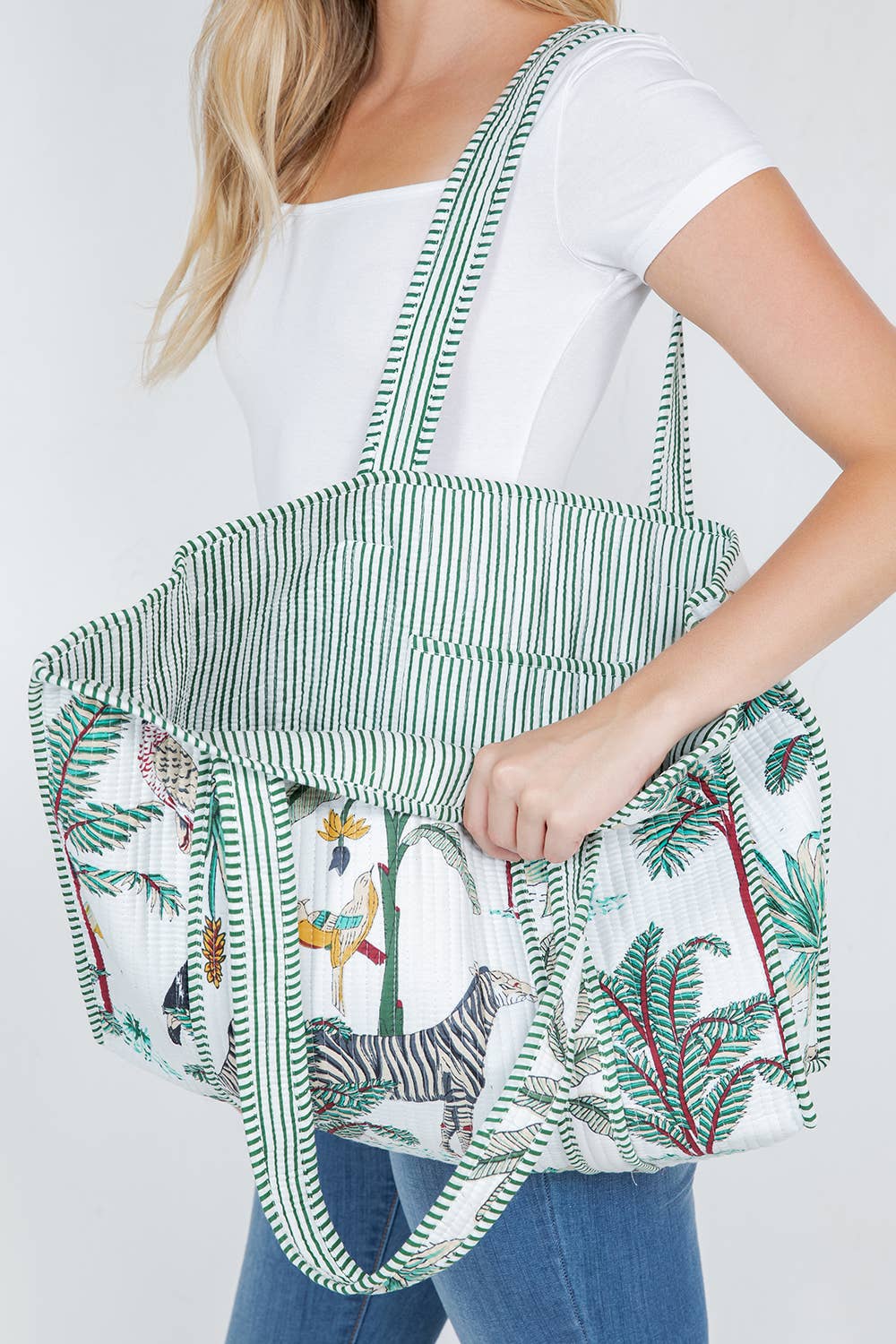 Jungle Quilted Tote Bag (BG-46)
