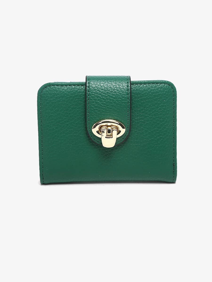 Margot Wallet w/ Twist Lock Closure: Brown