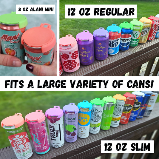 12 oz Can Lids, Can Topper, Cover: Purple