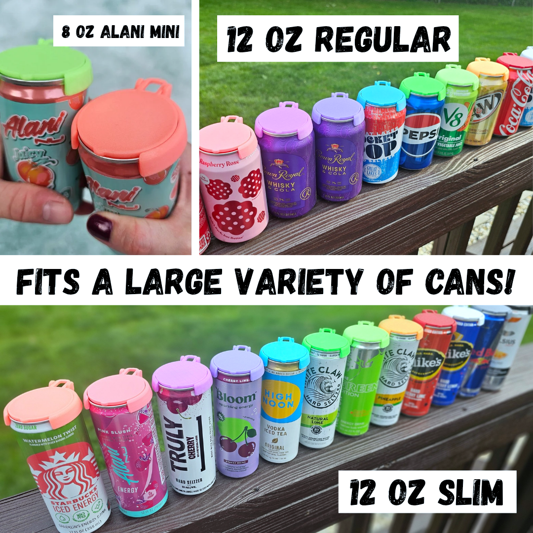 12 oz Can Lids, Can Topper, Cover: Green- Glows Green