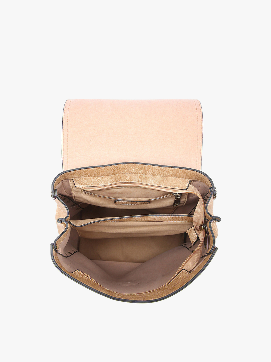 Bex Distressed Backpack: Brown  Jen & Co.